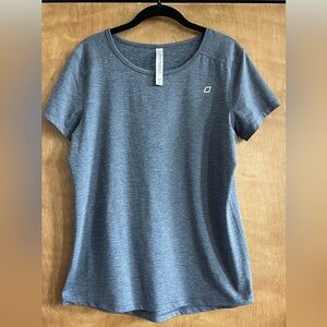 Lorna Jane Blue/Gray Fitted Short Sleeve T-Shirt